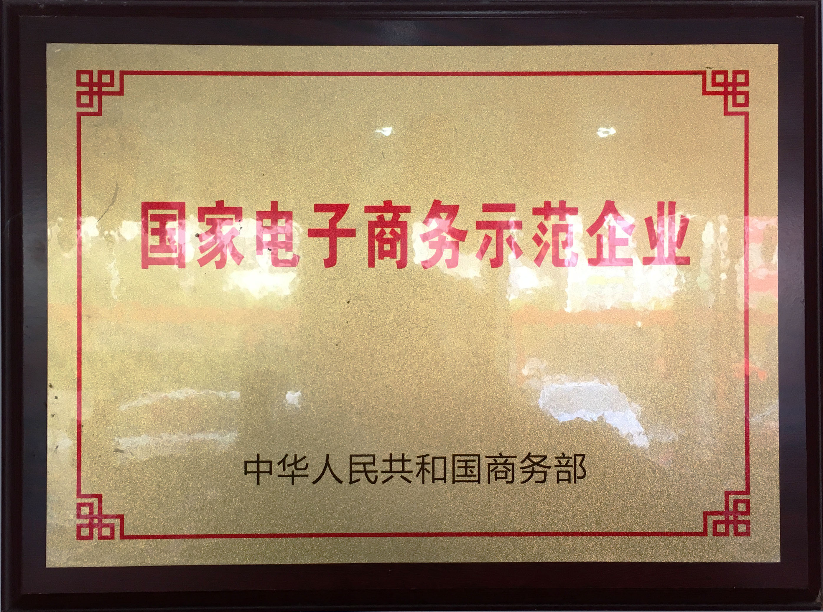 获中华人民共和国商务部颁发的国家电子商务示范企业